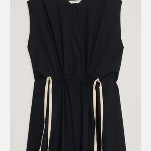 Banana Republic Black Sleeveless Dress with White Ties